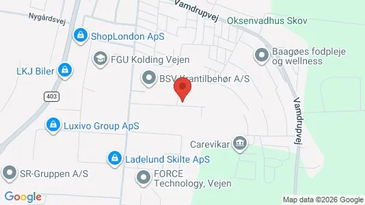 Commercial properties for rent i Vejen - kort over placeringen