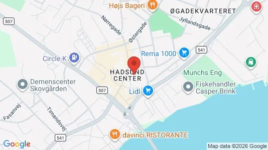 Commercial properties for rent i Hadsund - kort over placeringen
