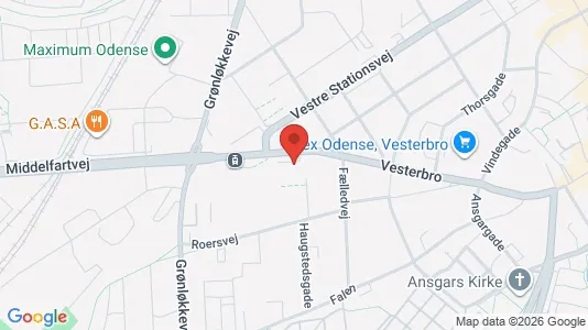 Propiedades comerciales En alquiler i Odense C - kort over placeringen