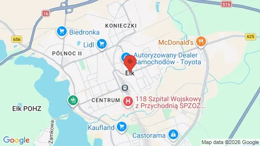 Toimistotilat Myynnissä i Ełcki - kort over placeringen