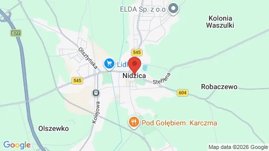 Kontorlokaler til leje i Nidzicki - kort over placeringen