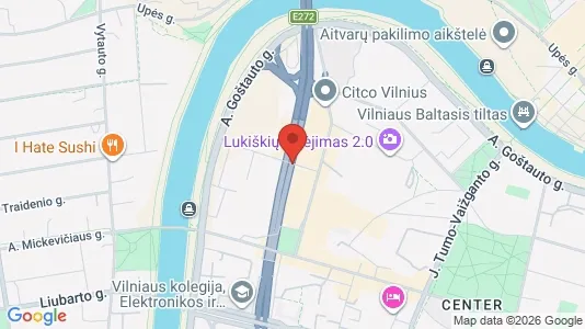 Commercial properties for rent i Vilnius Šnipiškės - kort over placeringen