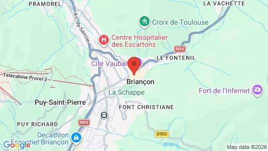 Kontorer til leie i Briançon - kort over placeringen