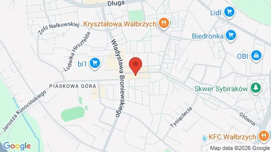 Commercial properties for rent i Wałbrzych - kort over placeringen