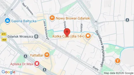 Commercial properties for rent i Gdańsk - kort over placeringen