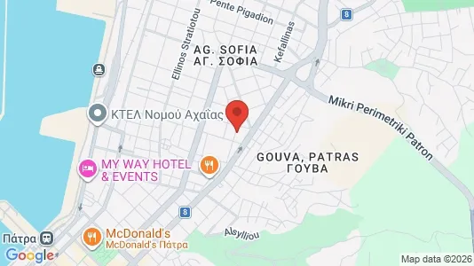 Commercial properties for rent i Patras - kort over placeringen