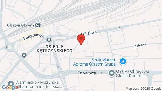 Office spaces for rent i Olsztyn - kort over placeringen