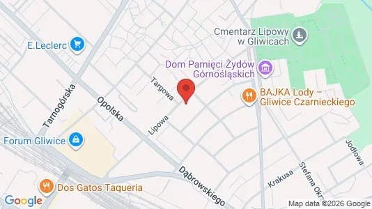 Kontorlokaler til leje i Gliwice - kort over placeringen