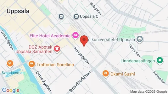 Kontorlokaler til leje i Uppsala - kort over placeringen