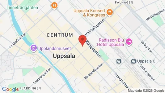 Kontorlokaler til leje i Uppsala - kort over placeringen
