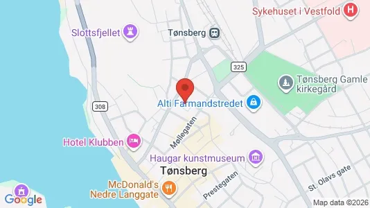 Kontorlokaler til leje i Tønsberg - kort over placeringen