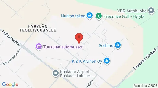 Værkstedslokaler til leje i Tuusula - kort over placeringen