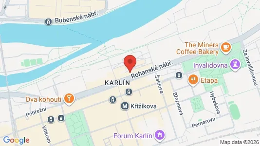 Företagslokaler för uthyrning i Prag 8 - kort over placeringen