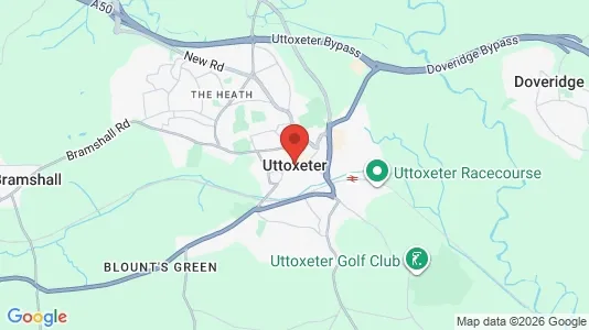 Ladenlokale zur Miete i Uttoxeter - Staffordshire - kort over placeringen