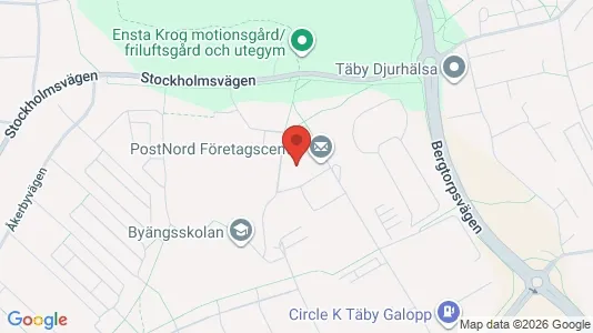 Commercial properties for rent i Täby - kort over placeringen