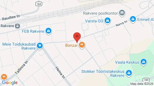 Kontorlokaler til leje i Rakvere - kort over placeringen
