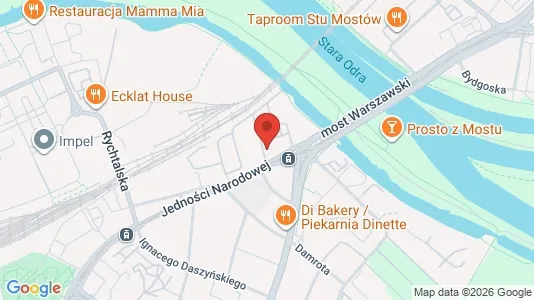 Kantorruimte te huur i Wrocław - kort over placeringen