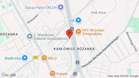 Lokaler til leje i Wrocław - kort over placeringen