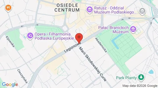 Commercial properties for rent i Białystok - kort over placeringen