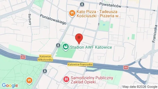 Lokaler til leje i Katowice - kort over placeringen