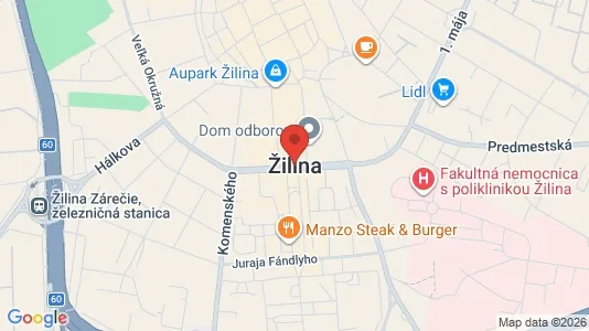 Commercial properties for rent i Žilina - kort over placeringen