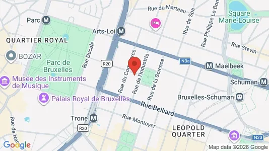 Office spaces for rent i Brussels Etterbeek - kort over placeringen