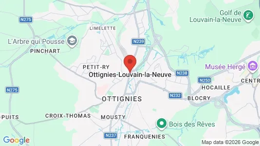 Butikslejemål til leje i Ottignies-Louvain-la-Neuve - kort over placeringen