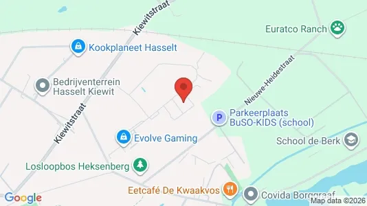 Industrial properties for rent i Hasselt - kort over placeringen