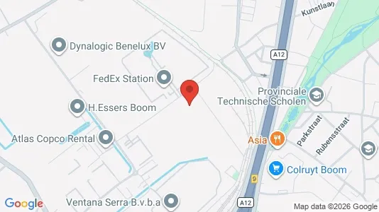 Industrial properties for rent i Boom - kort over placeringen