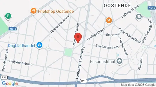 Commercial properties for sale i Oostende - kort over placeringen