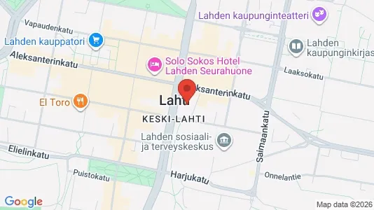 Commercial properties for rent i Lahti - kort over placeringen