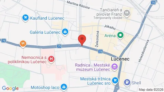 Gewerbeflächen zum Kauf i Lučenec – Foto von Google Street View