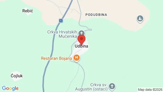 Lokaler til leje i Udbina - Foto fra Google Street View