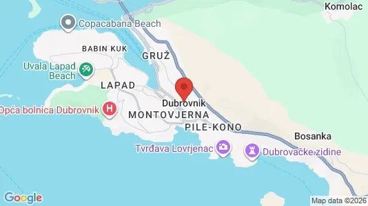 Kontorlokaler til leje i Dubrovnik - kort over placeringen