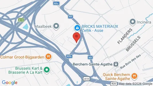Coworking spaces for rent i Dilbeek - kort over placeringen