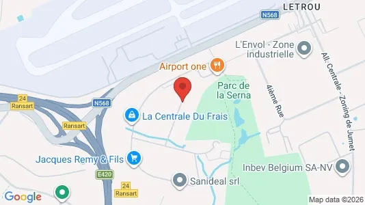 Coworking spaces for rent i Charleroi - kort over placeringen