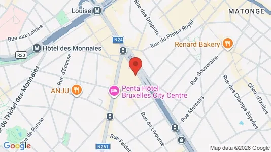 Commercial properties for rent i Brussels Elsene - kort over placeringen