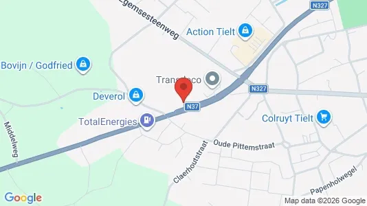 Kontorer til leie i Tielt - kort over placeringen