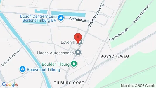 Commercial properties for rent i Tilburg - kort over placeringen