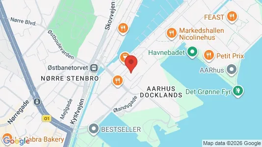 Coworking spaces for rent i Aarhus C - kort over placeringen
