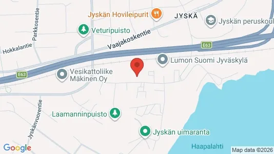 Industrial properties for rent i Jyväskylä - kort over placeringen