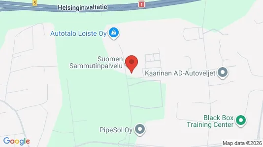 Industrial properties for rent i Kaarina - kort over placeringen