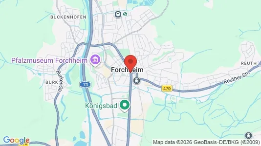 Real estate lands for rent i Forchheim - kort over placeringen