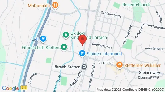 Nieruchomości komercyjne Do wynajęcia i Lörrach - kort over placeringen