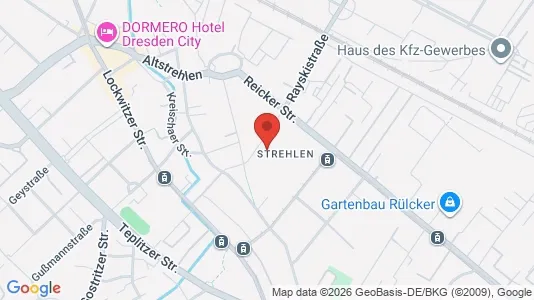 Kontorhoteller til leje i Dresden - kort over placeringen