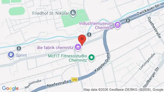 Przestrzenie coworkingowe Do wynajęcia i Chemnitz - kort over placeringen