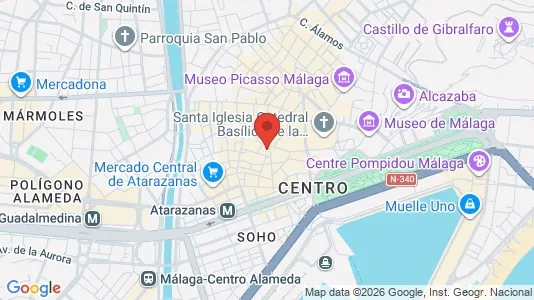 Coworking spaces for rent i Málaga - kort over placeringen