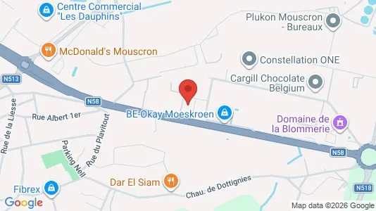 Commercial properties for rent i Moeskroen - kort over placeringen