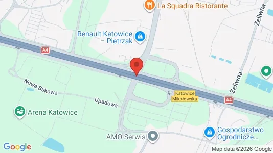 Warehouses for rent i Katowice - kort over placeringen