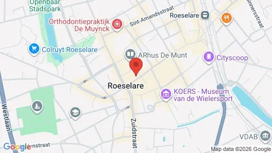 Commercial properties for rent i Roeselare - kort over placeringen